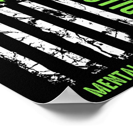 健康リボンUsaフラグ私たち衣服グリーンメンタルヘルス ポスター (角)