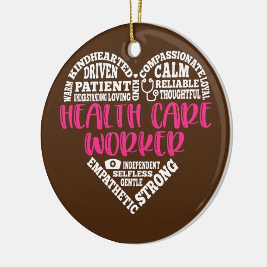 健康ワーカ気にー語ハートRNナースライフ セラミックオーナメント (左)