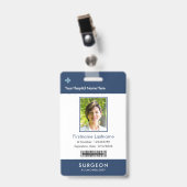 健康会社気にのロゴのフォトクリップ名 バッジ (Front with Clip)