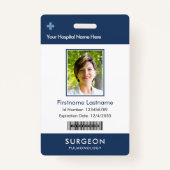 健康会社気にのロゴのフォトクリップ名 バッジ (正面)