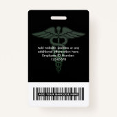 健康会社気にのロゴの黒い写真名 バッジ (裏面)