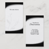 健康保険の名刺の白黒 名刺 (正面/裏面)