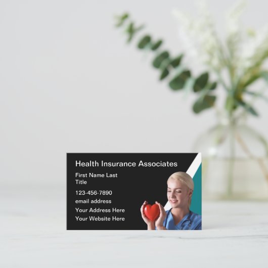 健康保険テーマ名刺 名刺 (スタンド正面)