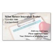 健康保険仲立人モダン マグネット名刺 (正面)