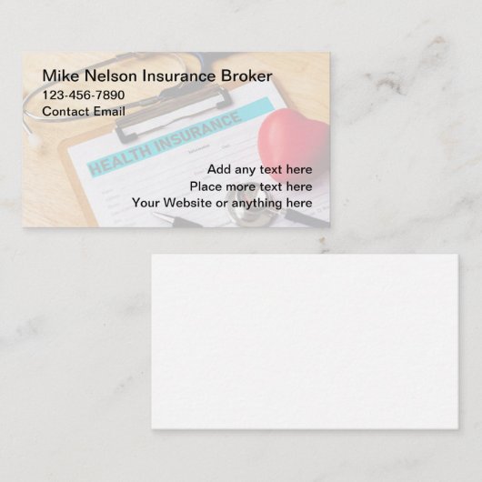 健康保険仲立人モダン 名刺 (正面/裏面)