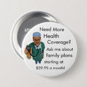 健康保険 缶バッジ (正面&裏面)