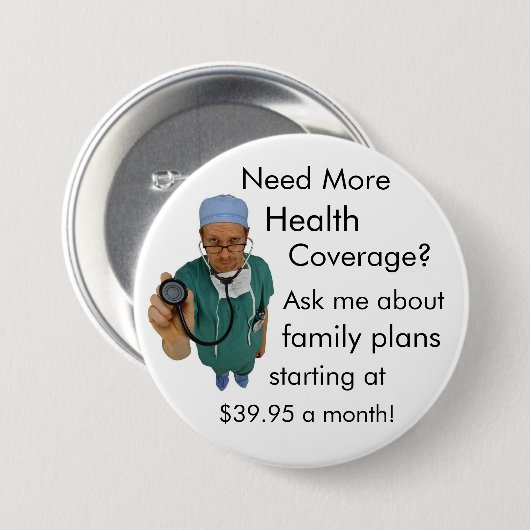 健康保険 缶バッジ (正面&裏面)