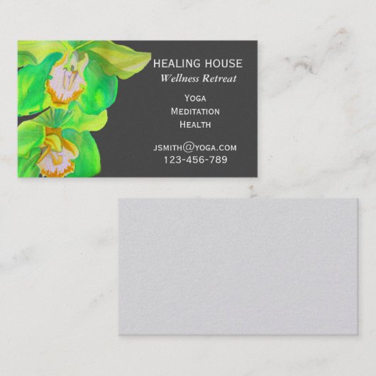 健康健康の退去のモダンな蘭の花 名刺 (正面/裏面)