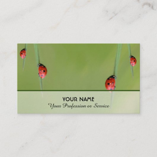 健康前向きな幸福のラッキーなラディバグ 名刺 (正面)