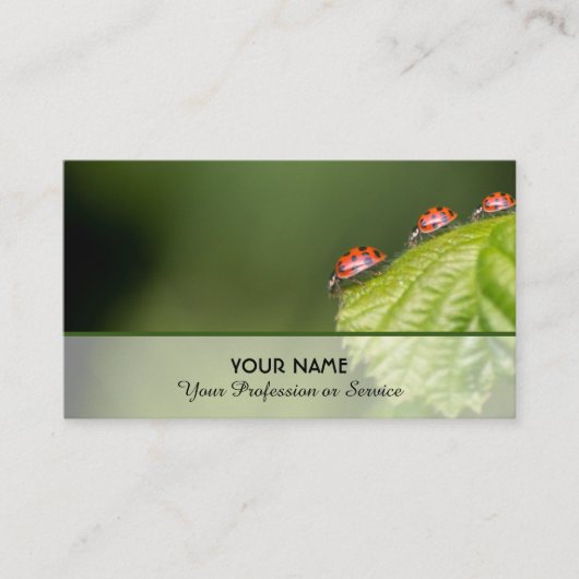 健康前向きな幸福のラッキーなラディバグ 名刺 (正面)