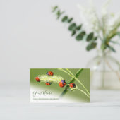 健康前向きな幸福のラッキーなラディバグ 名刺 (スタンド正面)