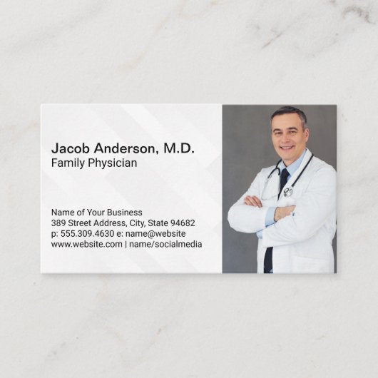 健康労気に働者 Medical Doctorテンプレート 名刺 (正面)