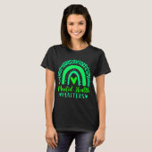 健康問題メンタル認識度ヒョウ虹W Tシャツ (正面フル)