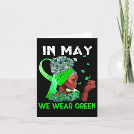 健康問題私たちは衣服グリーンメンタルヘルス警告 カード (正面)