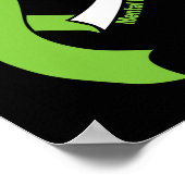 健康問題認識度月May Lime Green Rib ポスター (角)