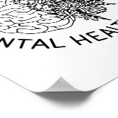 健康問題 人間 脳 花 健康意識 ポスター (角)