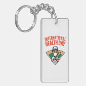 健康国際的日野球デザイン キーホルダー (正面左)