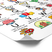 健康対応スキルアルファベットスクール先生子供 ポスター (角)