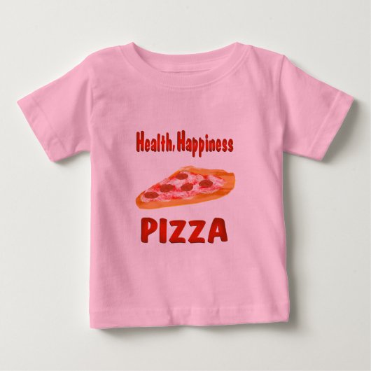 健康幸福ピザ ベビーTシャツ (正面)