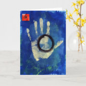 健康手のプリント カード (黄色い花)