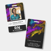 健康生登録気にナースの写真ID バッジ (正面&裏面)