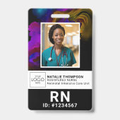 健康生登録気にナースの写真ID バッジ (正面)
