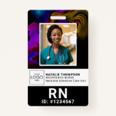 健康生登録気にナースの写真ID バッジ (正面)