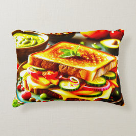 健康的な出会い寛大な：グリルチーズの喜び アクセントクッション