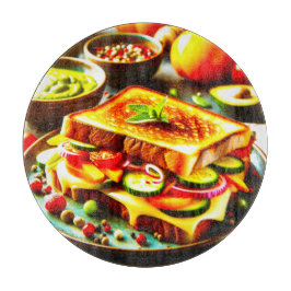 健康的な出会い寛大な：グリルチーズの喜び カッティングボード