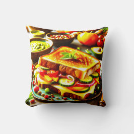 健康的な出会い寛大な：グリルチーズの喜び クッション