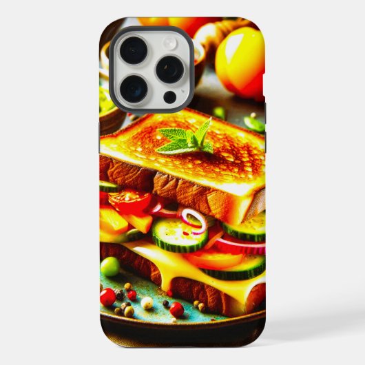 健康的な出会い寛大な：グリルチーズの喜び iPhoneケース (裏面)
