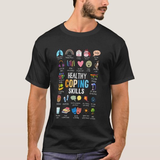健康的な対処スキル カウンセラー メンタルヘルスの意識 Tシャツ (正面)
