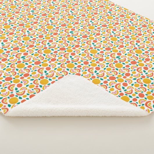 健康的な柑橘類オレンジグレープフルーツ柄 シェルパブランケット (3/4)