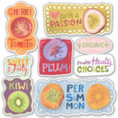 健康的な選択のオーガニック果物 シール (正面)