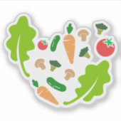 健康的な食べ物、栄養のための果物野菜 シール (正面)