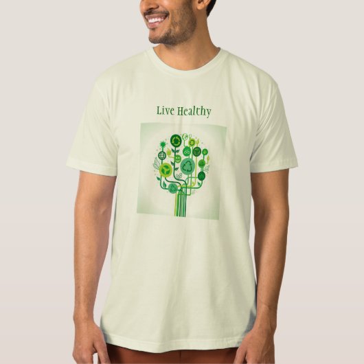 健康的なTシャツを生きる Tシャツ (正面)