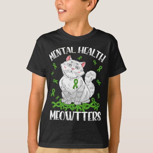 健康管理猫好きメンタルヘルス待機 Tシャツ (正面)