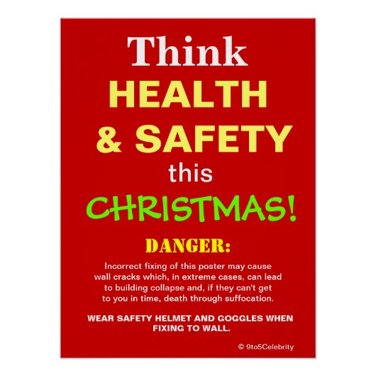健康考えと安全このクリスマスのジョークのサイン2 ポスター (正面)