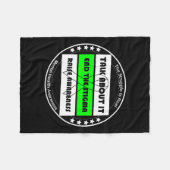 健康認識度メンタルヘルス自閉症に対する意識 フリースブランケット (正面(横))