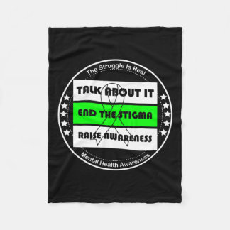 健康認識度メンタルヘルス自閉症に対する意識 フリースブランケット