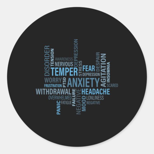 健康認識度不安鬱病 ラウンドシール (正面)