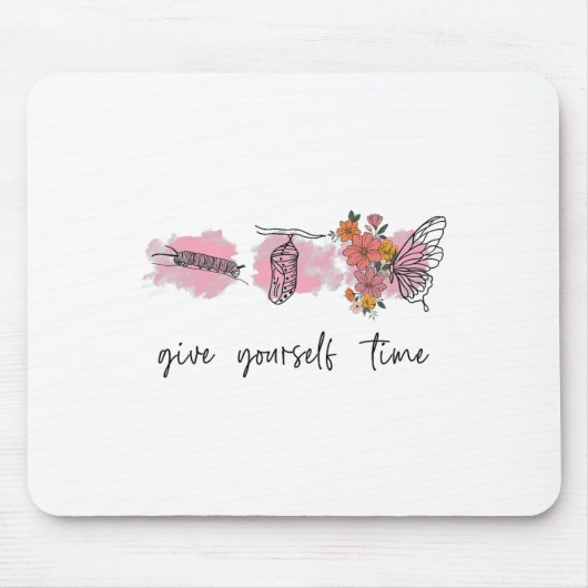 健康認識度与えTeeYourself Time Butterly マウスパッド (正面)