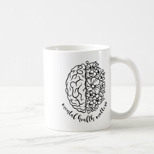 健康認識度問題花人間の脳の病気 コーヒーマグカップ (右)