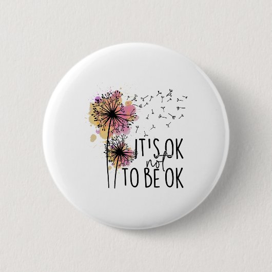 健康認識度Its OkしないOk Dandelion Flo 缶バッジ (正面)