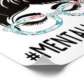 健康週間の感謝の日Wのための女性乱雑Bun ポスター (角)