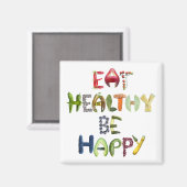 健康食べで幸せになる – 栄養リマインダー マグネット (正面/裏面)