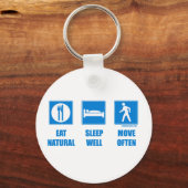 健康食べで、よく眠る、よく動く キーホルダー (正面)