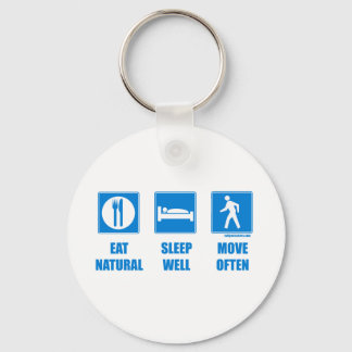 健康食べで、よく眠る、よく動く キーホルダー