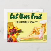 健康食べと活活のヴィンテージのためのより多くの果物 ポストカード (正面/裏面)