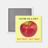 健康食べなApple Fruit Foodダイエットアラーム マグネット (正面/裏面)